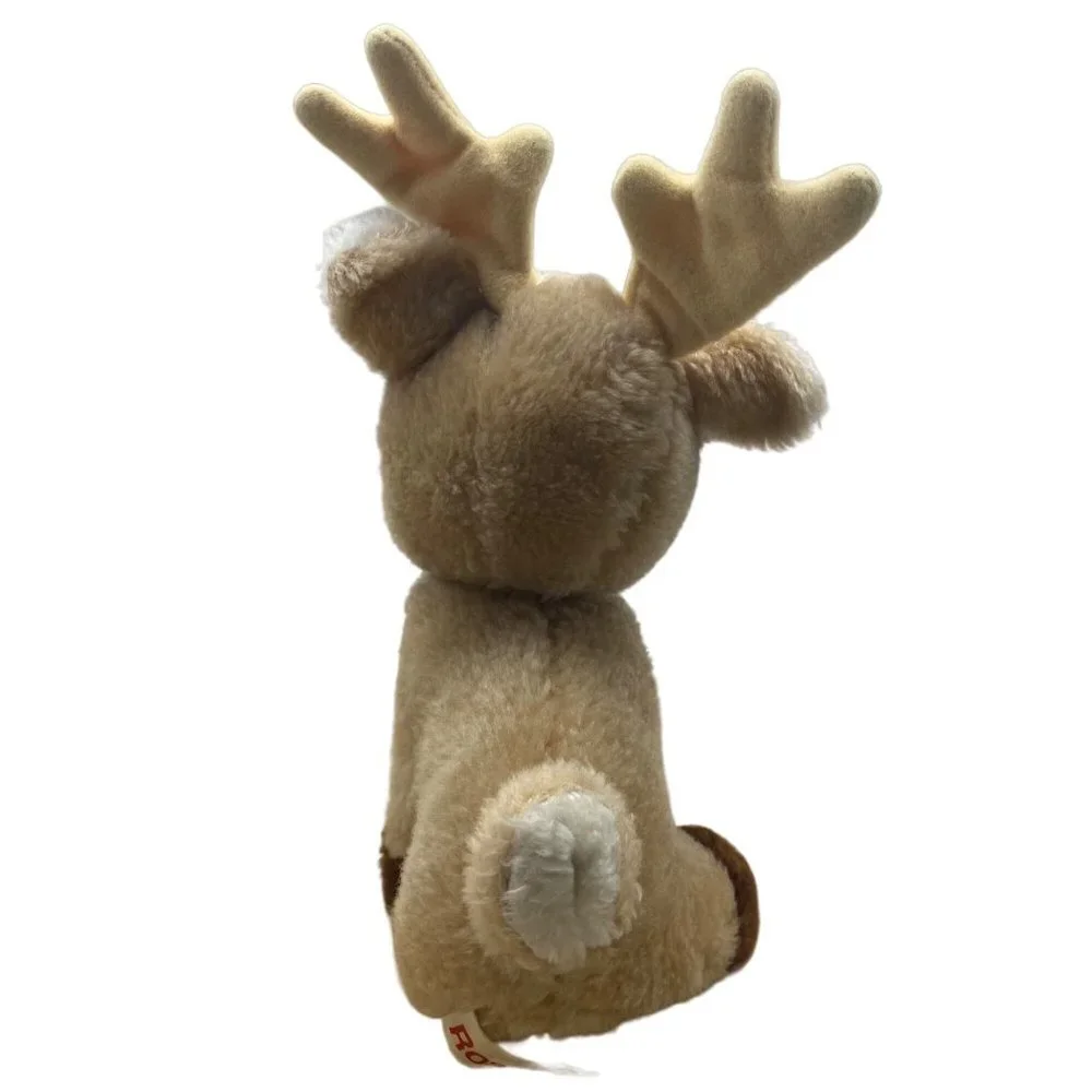 Russ Roscoe the Red Nosed Reindeer‎ Deer Buck Stuffed Plush Animal Toy 9 Inch